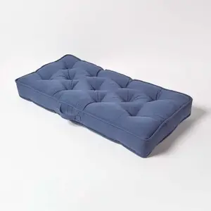 Homescapes Navy Cotton 2 Seater Booster Cushion