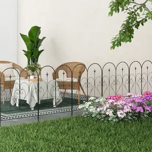 Outsunny 5PCs Decorative Garden Fencing 32in x 10ft Metal Border Edging