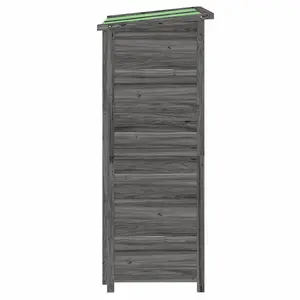 Berkfield Garden Tool Shed Grey 83x57x140 cm Solid Wood Pine