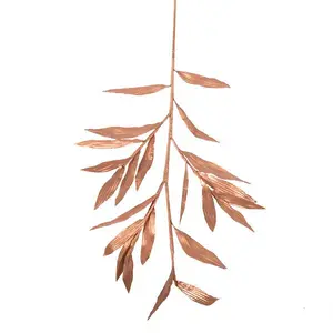 Two Tone Copper Metallic Finish Leaf Spray Shaped Ornament