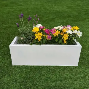 70cm Zinc Matte White Window Box Planter