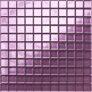 Glass mosaic on mesh for bathroom or kitchen 300mm x 300mm - Pink Agata