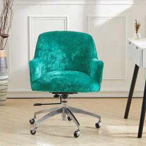 Office Desk Chair Ice Velvet Swivel Executive Office Chair Computer Armchair for Home or Office,Light Green