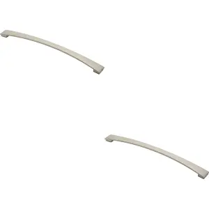 2x Curved Bow Pull Handle 338 x 25mm 320mm Fixing Centres Satin Nickel