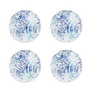 Purely Home Coastal Scallops Melamine Salad Plates - Set of 4