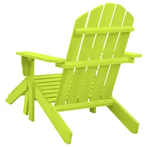 Berkfield Garden Adirondack Chair with Ottoman Solid Fir Wood Green