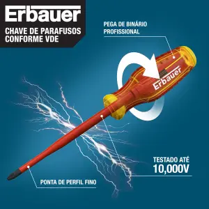 Erbauer PZ VDE Screwdriver PZ2 x 125mm