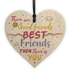 Red Ocean Christmas Gifts For Best FRIEND Wooden Heart Funny Friendship Gift Birthday Plaque Thank You Sign