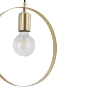 GoodHome Kaitains Matt Gold effect Pendant ceiling light, (Dia)280mm