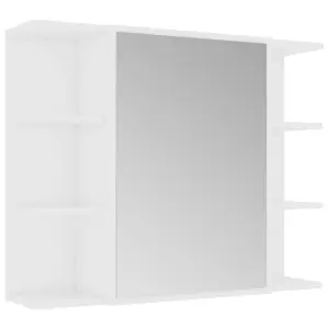 Berkfield Bathroom Mirror Cabinet White 80x20.5x64 cm Engineered Wood