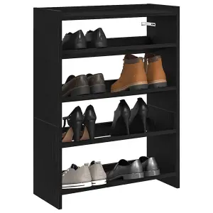 Berkfield Shoe Rack Black 80x25x61.5 cm Engineered Wood