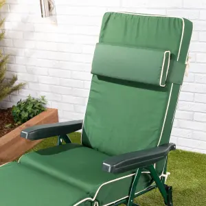 Alfresia Green Sun Lounger Chair Garden Cushion