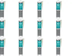 Bond it S3 Ivory High Performance Sanitary Grade Silicone Sealant, 310ml BDS3IV (Pack of 12)