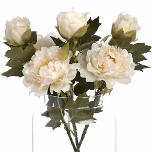 Fashion Peony Artificial Flower - Fabric/Plastic - L26 x W26 x H52 cm - White