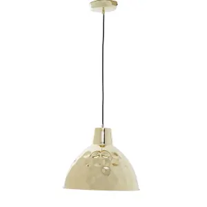 Interiors by Premier Leni Gold Finish Hammered Pendant Light 35cm