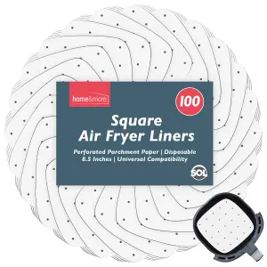 100pk Square Air Fryer Liners Disposable - 8.5 Inch - Perforated Air Fryer Parchment Paper Liners - Air Fryer Paper Liners