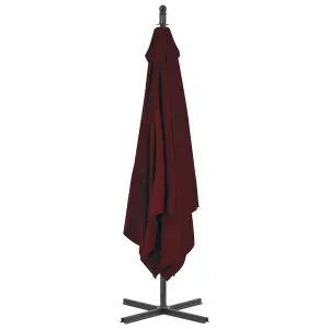 Berkfield Cantilever Umbrella with Steel Pole 250x250 cm Wine Red