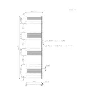 Wiest Straight Heated Towel Rail Radiator Bathroom Ladder Warmer White / 140cm H x 40cm W x 3cm D