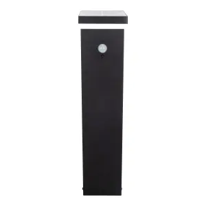 GoodHome Tomman Black Solar-powered Integrated LED Outdoor Post light