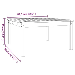 Berkfield Garden Table Grey 82.5x82.5x45 cm Solid Wood Pine