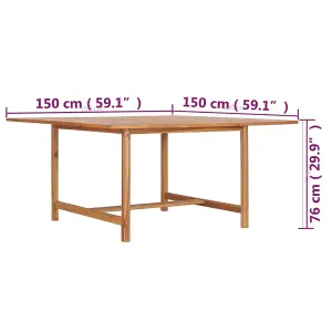 Berkfield Garden Table 150x150x76 cm Solid Teak Wood