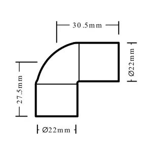 Flomasta End feed 90° Equal Street Pipe elbow (Dia)22mm, Pack of 2