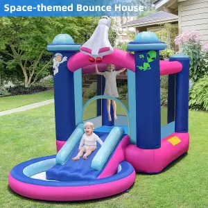 Costway Inflatable Kids Bouncy Castle Water Slide Jumping House with 480W Blower