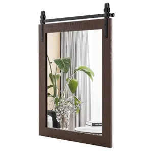 Costway Wall Mounted Mirror Vanity Make Up Farmhouse Wall Mirror Rectangle Decorative Mirror