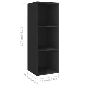 Berkfield Wall-mounted TV Cabinets 4 pcs High Gloss Black Engineered Wood