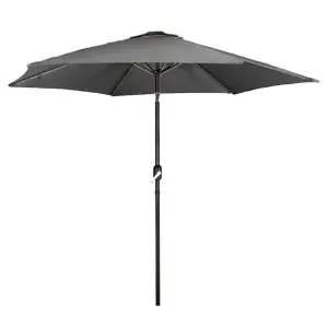 2m Grey Outdoor Crank and Tilt Garden Parasol