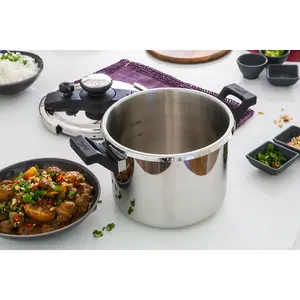 Prestige Twist 'n' Lock Stainless Steel Induction Suitable Pressure Cooker with Stay Cool Handle 6L