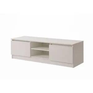 Modern TV Unit 120cm Media Cabinet 2 Doors + Shelf White Turin