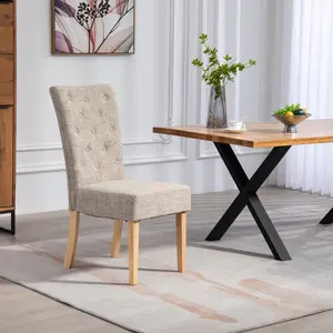 Set of 2 Pienza Fabric Dining Chairs - Brown