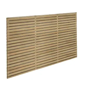 Forest Garden Contemporary Slatted Pressure treated 4ft Wooden Decorative fence panel (W)1.8m (H)1.2m, Pack of 4