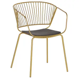 Set of 2 Dining Chairs RIGBY Metal Gold