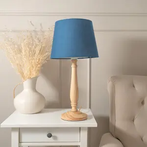 Annum Wood Table Lamp Natural / Navy Blue / Yes