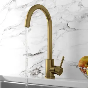 UK Home Living Avalon Icon Brushed Brass Kitchen Mixer Tap