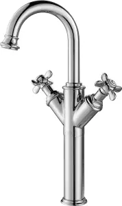 VURTU Danube High Basin Mixer, 1/4 Turn, Single Lever Ceramic Disc, High/ Low Water Pressure, 403(H) x 202(W),Chrome, 381104