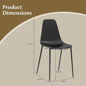 Costway 4PCS Armless Dining Chair Modern Heavy-duty Metal Leg Kitchen Leisure Chair