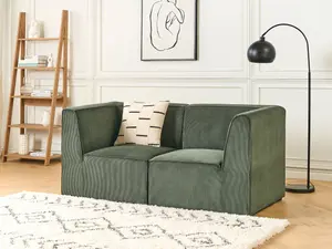 2 Seater Modular Jumbo Cord Sofa Dark Green LEMVIG