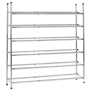 Maison by Premier Six Tiers Chrome Shoe Rack