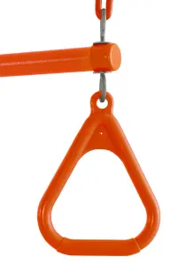 Swingan - Trapeze Swing Bar - Vinyl Coated Chain - Fully Assembled - Orange