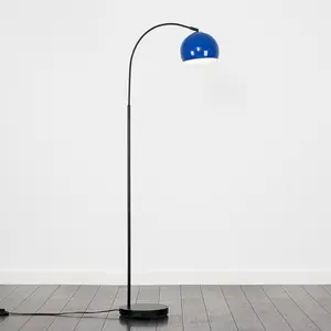 Derosier 152cm Arched Floor Lamp Black / Dark Blue