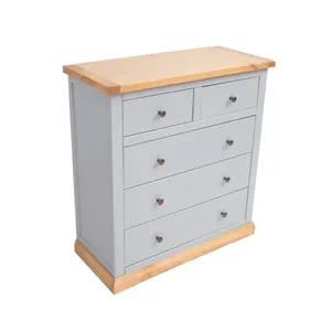 Bomporto 5 Drawer Chest of Drawers Brass Knob