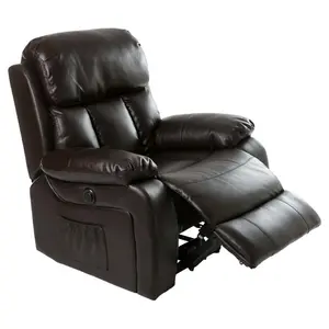 Chester Electric Bonded Leather Automatic Recliner Armchair Sofa Home Lounge Chair (Brown)