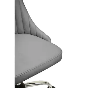 Interiors by Premier Brent Grey Leather Effect Home Office Chair