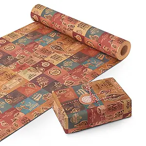 KEPLIN Wrapping Paper Roll - Premium Quality Festive Kraft Paper Multipurpose Wrapping Paper for Gifts, Arts & Crafts