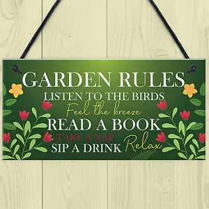 Garden Sign Summer House Decking Plaque Shed Sign Garden Rules Sign Home Gift