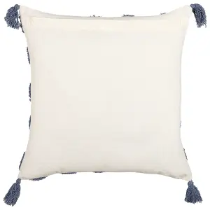 Throw Cushion JACARANDA Cotton 45 x 45 cm Geometric Tufted Blue