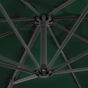 Berkfield Cantilever Umbrella with Aluminium Pole Green 250x250 cm